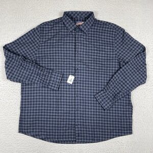 Johnnie O Shirt Mens XXL Blue Check Casual Workwear Office‎ Travel Vacation Surf